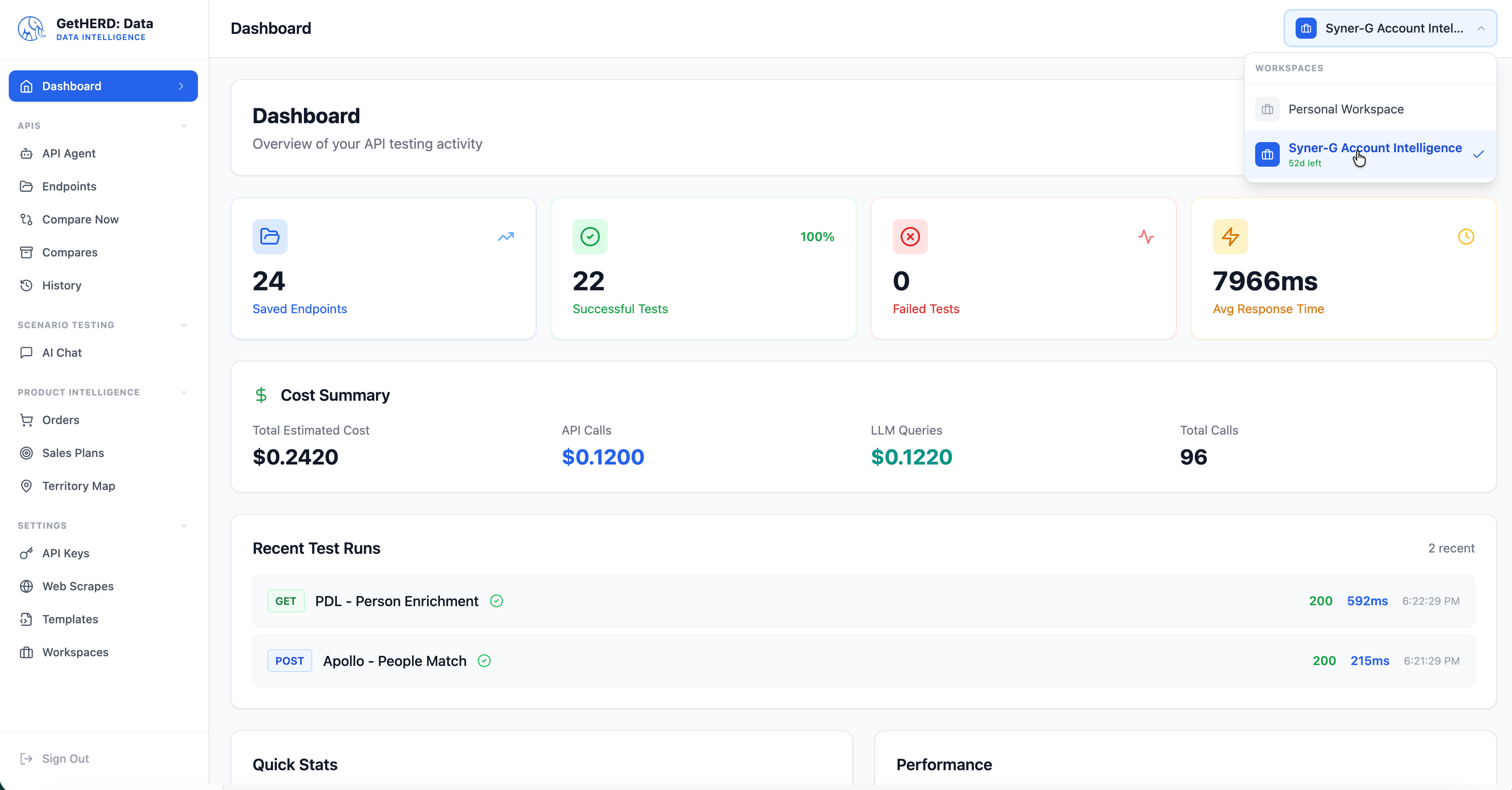 API Testing Dashboard