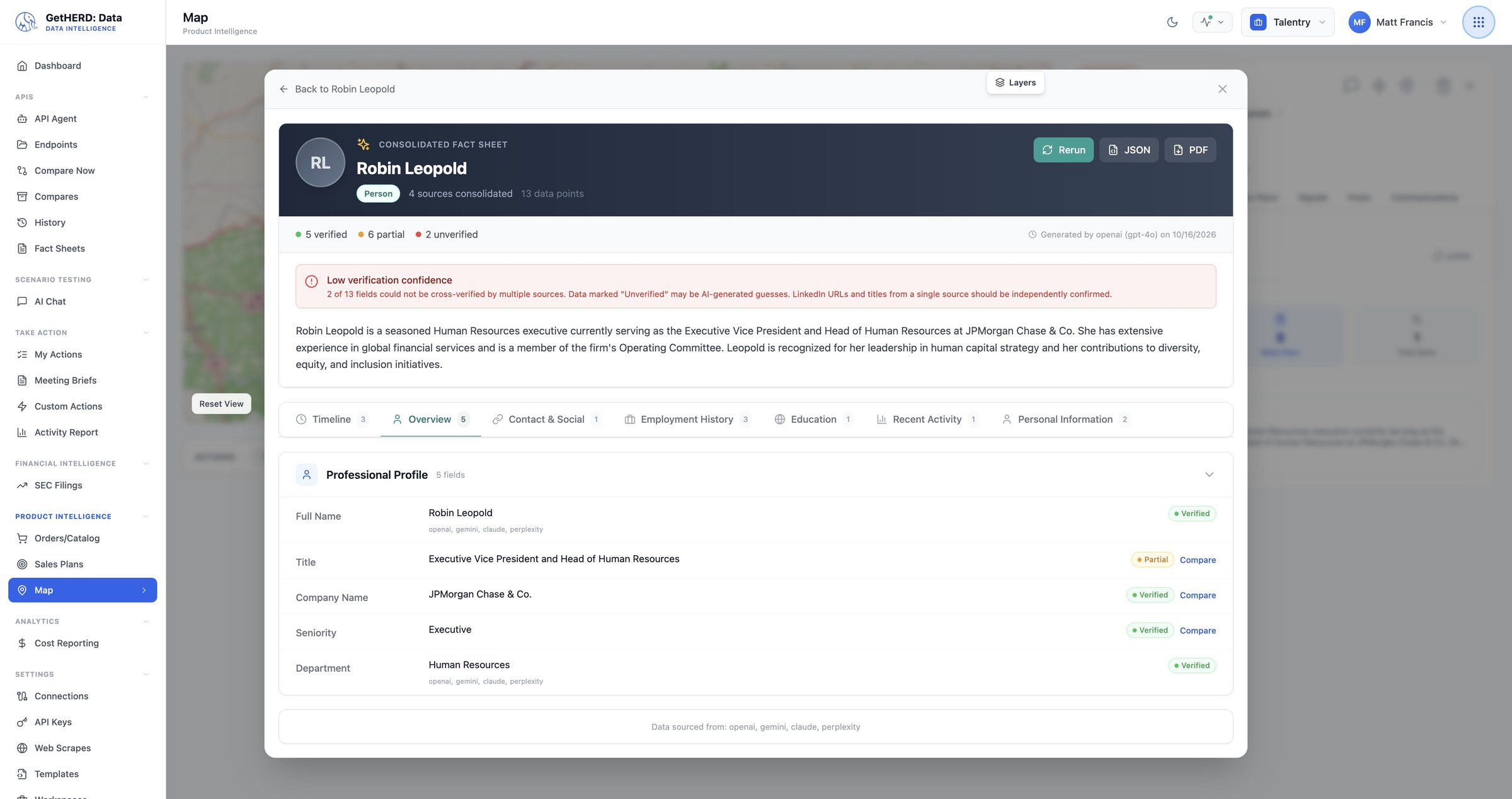 Fact sheet fields marked verified or partial with sources